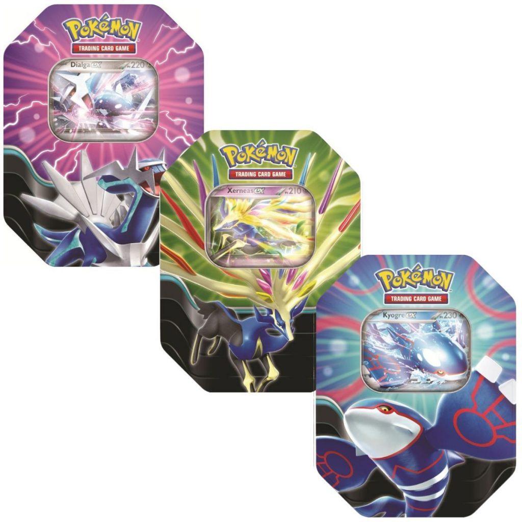 Pokémon JCC Tin-Box Légendes Azur – Xerneas-EX Holographique + 4 Boosters | Boîte Métal Pour Ranger Vos Cartes, Code Inclus